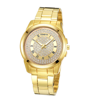 

Golden steel bracelet watch simple temperament watch ladies watch watch