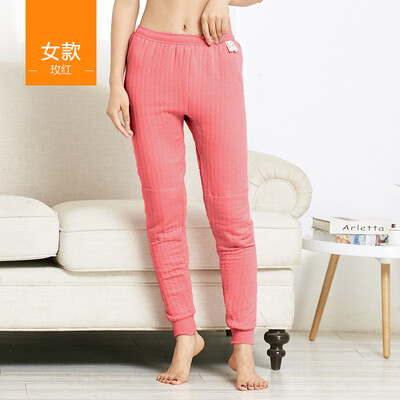 

Should be cool trousers men&women couples autumn clothes long pants men&women thermal underwear men&women thick three-layer cotton patch warm pants women models rose red M 160