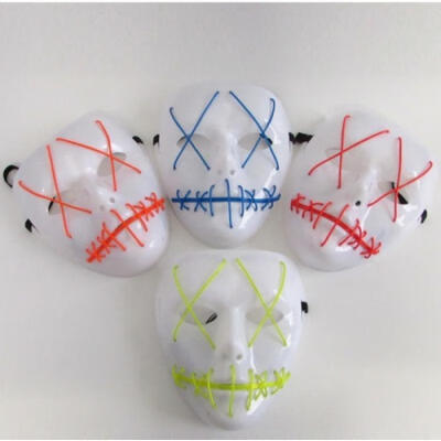 

Halloween Mask Cosplay Led Costume Mask EL Wire Lights Up Party Club Mask