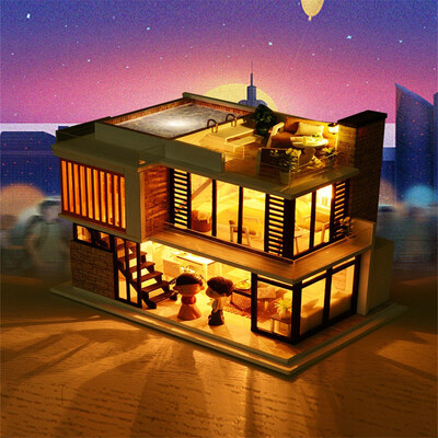 

YIWULA3D Wooden DIY Miniature House Furniture LED House Puzzle Decorate Creative Gifts