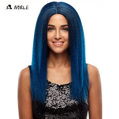 

Noble Lace Hairline Wigs For Black Women Long Straight Synthetic Hair 24" Ombre Color Heat Resistant Cosplay Wig Free Shipping