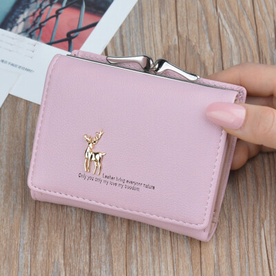 

Tailored Women Wallets Short Simple Deerlet Mini Coin Purse Card Holder Bag