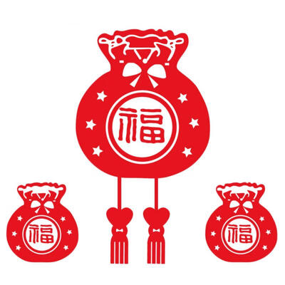 

Greensen Adhesive Chinese New Year Spring Festival Wall Sticker Window Wall Decal Home Decoration