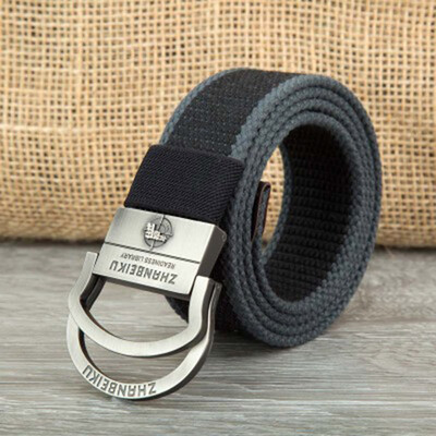 

Double ring buckle Men belt Quality canvas Alloy buckle Man&Women belt Outdoor casual Men cowboy belt 110-140 cm