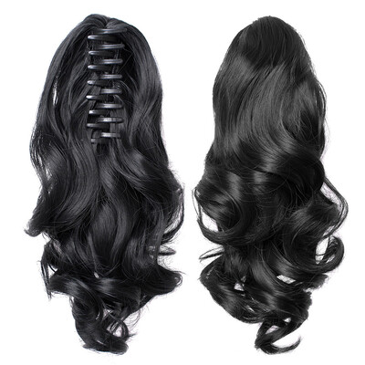 

Gobestart Long Hair Bun Wig PonyTail Matte High Temperature Silk Fiber Claw Clip 17 Inch
