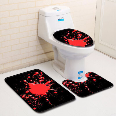 

〖Follure〗Blood Handprint Bathroom Toilet Three Piece Floor Mat Door Mat Bathroom Carpet