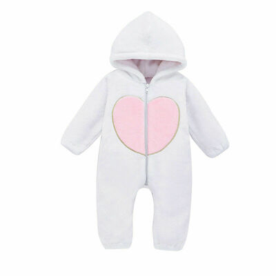 

Newborn Toddler Baby Girl Boy Plush Hooded Romper Jumpsuit Winter Outfits Clothes