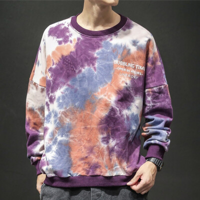 

Toponeto New style For Men In Autumn And Winter Fashion Tie-Dyed Round-Necked Garment