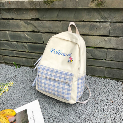 

Large Capacity Solid Color Waterproof Nylon Casual Backpack School Bag