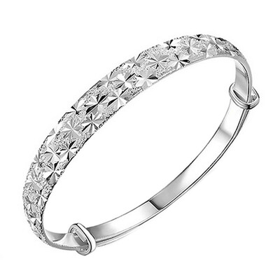 

National Style Flat Section Gypsophila Live Mouth Bracelet Copper Silver Plated Woman Hand Jewelry