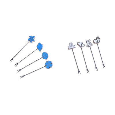 

4pcsset Ocean Style Starfish Shell Fish Shape Forks Cake Fruit Salad Tableware Forks Wedding Favor Party Supplies