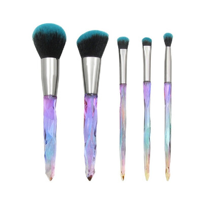 

5pcs Color Crystal Makeup Brush Kit Foundation Lip Eyeshadow Brush Loose Powder Brush Set