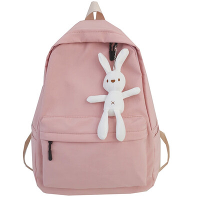 

High school schoolbag girl ins ugly Meng Korean version of the original ulzzang shoulder bag with a sense of Rabbit Pendant