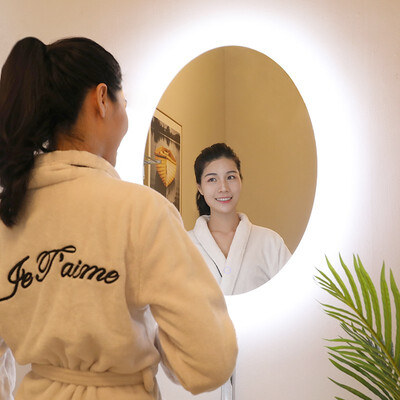 

Oval aluminum hanging mirror bathroom mirror 19005