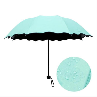 

3 Fold Flowering Manual Umbrella Rain Windproof Sunscreen Magic Flower Dome Ultraviolet-proof Folding Parasols Sunny Rainy Umbrell