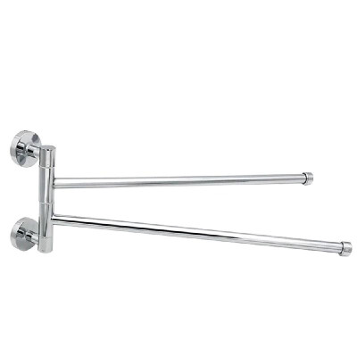 

Swivel Out Towel Bar 2-Bars Foldable Arms Bath Towel Clothes Hanger Wall Mount Polished Chrome Towel Rack Holder for Bathroom Kitc