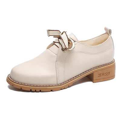 

Little Leather Shoes Female English Wind Year Spring Female Shoes Korean Version of Baitao Students Rough-heeled Single Shoe Fair