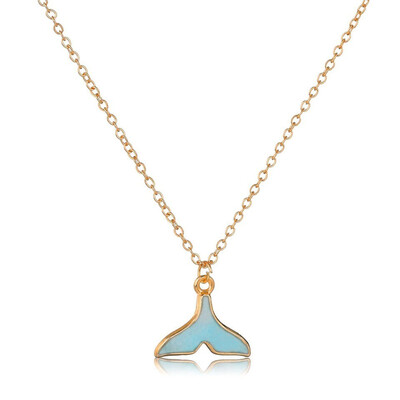 

X-NO BUY Women Cute Dolphin tail Pendant Necklace Handmade Fashion Romantic Necklace Trendy Wedding Jewelry Pendant & Necklace