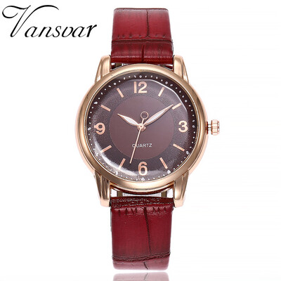 

Vansvar Womens Casual Quartz Leather Watch Analog Ladies Wristwatches relogio feminino reloj mujer bayan kol saati Clock 533