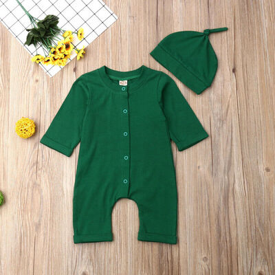 

Newborn Infant Baby Boy Girl Cotton Romper Bodysuit Jumpsuit 2PCS Outfit Clothes