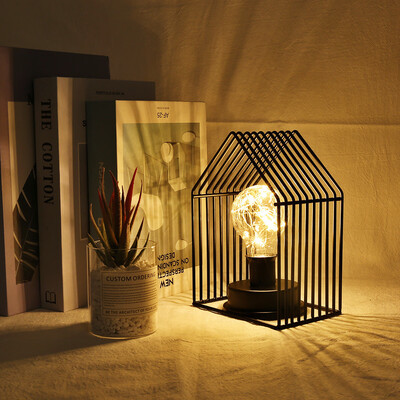 

Tailored Decorative Party LED Wrought Iron House Shape Bulb Night Light Christmas Party