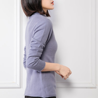 

QIANMUCHUN female curled half-high collar cashmere sweater fashion 5786