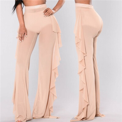 

Plus Size Women Mesh Sheer Bikini Cover Up Long Pant Trousers Beach Swimwear