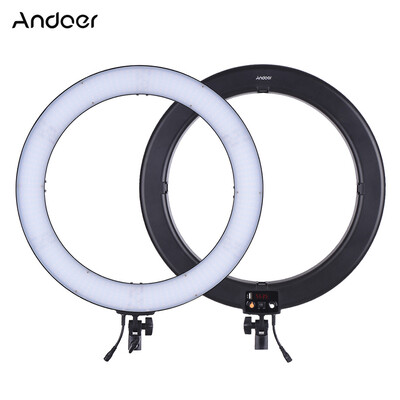 

Andoer RL720B Professional 19 Inch 3200K-5600K Bi-Color Digital Ring Video Light 720pcs LEDs Adjustable Brightness CRI90 with Pho