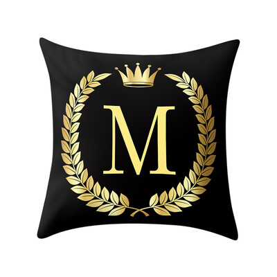 

Siaonvr Pillow Cover Black&Gold Letter Pillowcase Sofa Cushion Cover Home Decor
