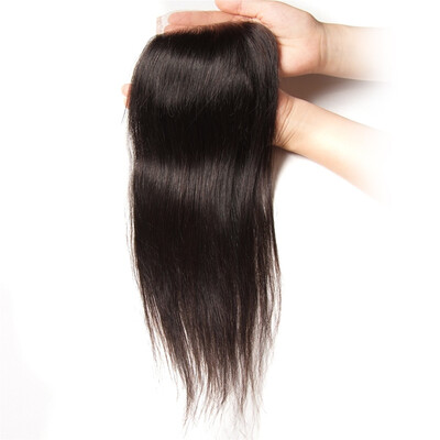 

UNice Hair Remy Hair Brazilian Straight Hair Closure Free Part Human Hair Lace Closure Swiss Lace 4"x4" 1 Piece