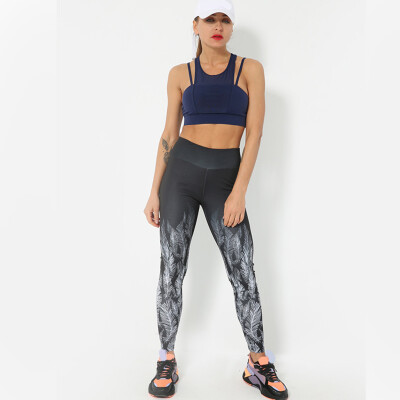 

Tailored Womens Casual High Waist Feather Print Yoga Pants Hip Leggings Tightss