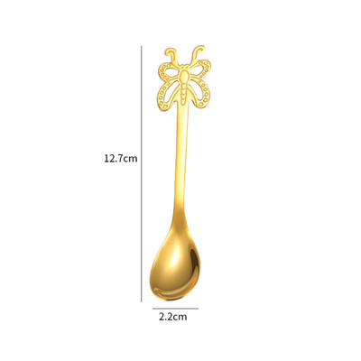 

Toponeto Colorful Spoon Handle Spoons Flatware Ice Cream Drinking Tools Kitchen Gadget