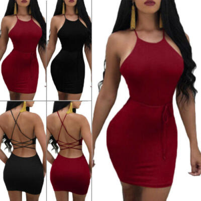 

Womens Bandage Bodycon Sleeveless Evening Party Cocktail Club Short Mini Dress