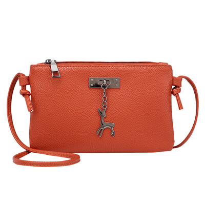 

Women Leather Handbags 2019 Fashion Small Shell Bag With Deer Toy Women Shoulder Bag Casual Crossbody Bags