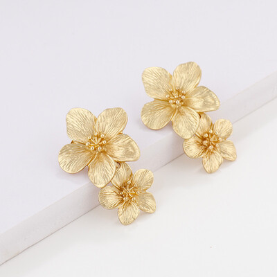 

Flashbuy Trendy Metal Flower Drop Earrings For Women Geometric Alloy Spray Earrings Girls Fashion Jewelry Wedding Accessories