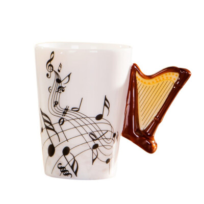 

Mugs Creative Guitar Shape Coffee Mug Personality Notes Porcelain Cup Colorful Package Home Office Essential Mugs