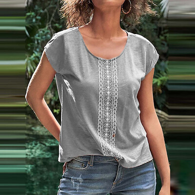 

Starmoon Women Girls Plus Size Print Shirt Short Sleeve T Shirt Blouse Tops