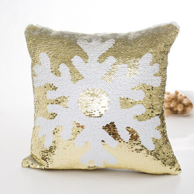 

Tailored Merry Christmas Color Glitter Sequins Throw Pillow Case Cafe Home Decor Cushion