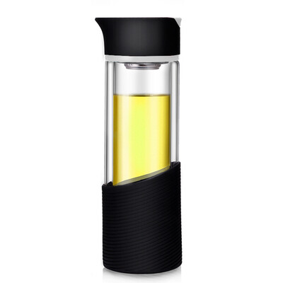 

Jiayi double glass creative portable business men&women large capacity tea separation filter office tea cup star sky black 330ml