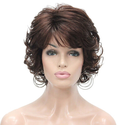 

StrongBeauty Short Tousled Curls Silver Gray Full Synthetic Wigs COLOUR CHOICES