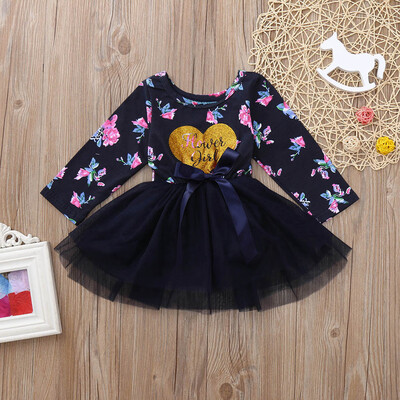 

Infant Baby Girl Letter Heart Floral Tutu Princess Tulle Party Dress Clothes