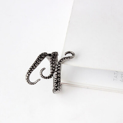 

Fashion Simple Octopus Alloy Black Openings Ring Neutral Charm Women Vintage Rings Party Jewelry Gifts