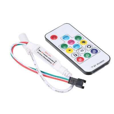 

DC 5V-24V Mini Wireless 17 Keys RF Remote Controller with Lock Function 300 Kinds of Color Changes for WS2812 WS2811 SK6812 RGB LE