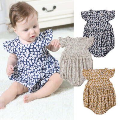 

Fashion Newborn Baby Girl Floral Romper Jumpsuit Bodysuit Outfits Clothes Summer