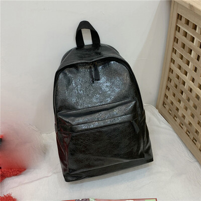 

Tailored Fashion Ladies Trend Wild Color Zipper Large Capacity Backpack Student Bag