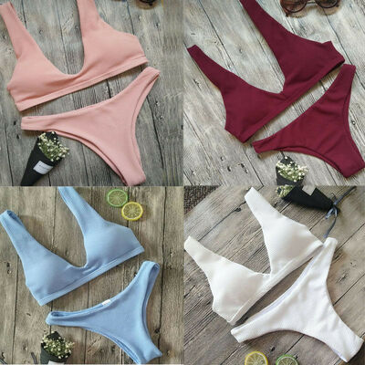 

Women Push Up Bikini Set Bra Padded Swimwear Bandage Lady Swimsuit Bathing Suit