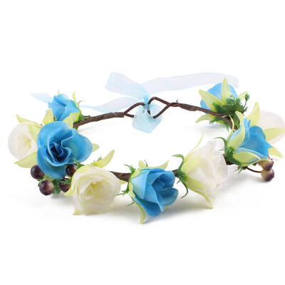 

Flower Headband Kids Elastic Hairband Valentine Wedding Festival Garlands