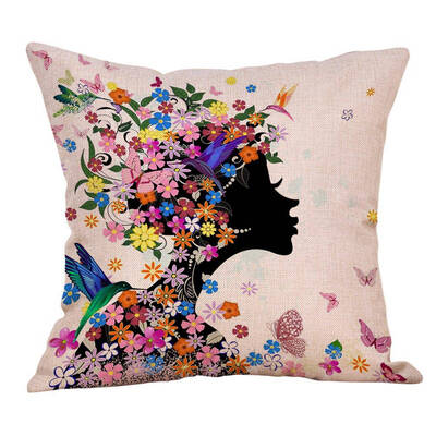 

Floral Linen Cotton Throw Pillow Case Cushion Cover Car Sofa Home Decor 4545CM