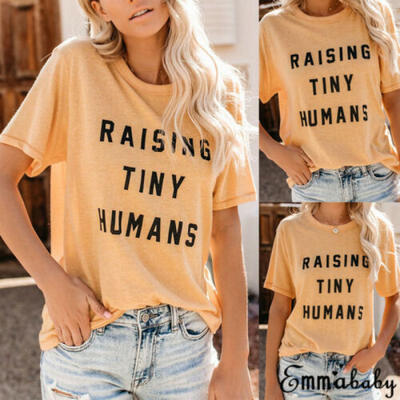 

Women Ladies Short Sleeve T Shirt Tee Tops Summer Casual Loose Blouse Top Yellow