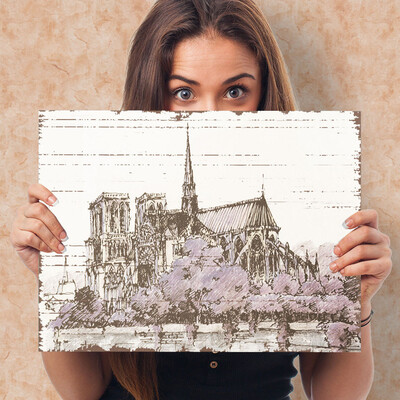 

Toponeto Vintage De Cathedral Paris France Rose Window Hanging Painting Wall Art
